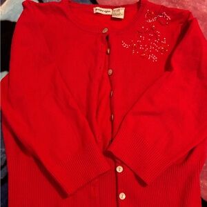 Red Embellished Women's Sweater